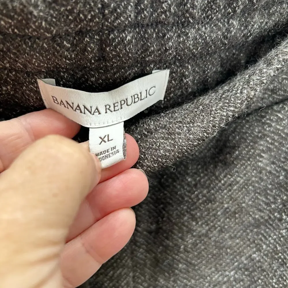 Banana Republic brown herringbone pants XL pull on Fall ‘25 comfort